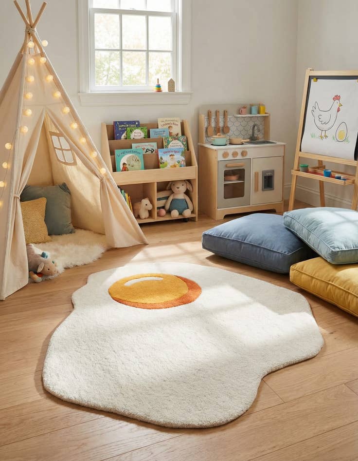 Detail image of 4' 1 x 4' 1 Playtime Kids Wool Freeform Rug