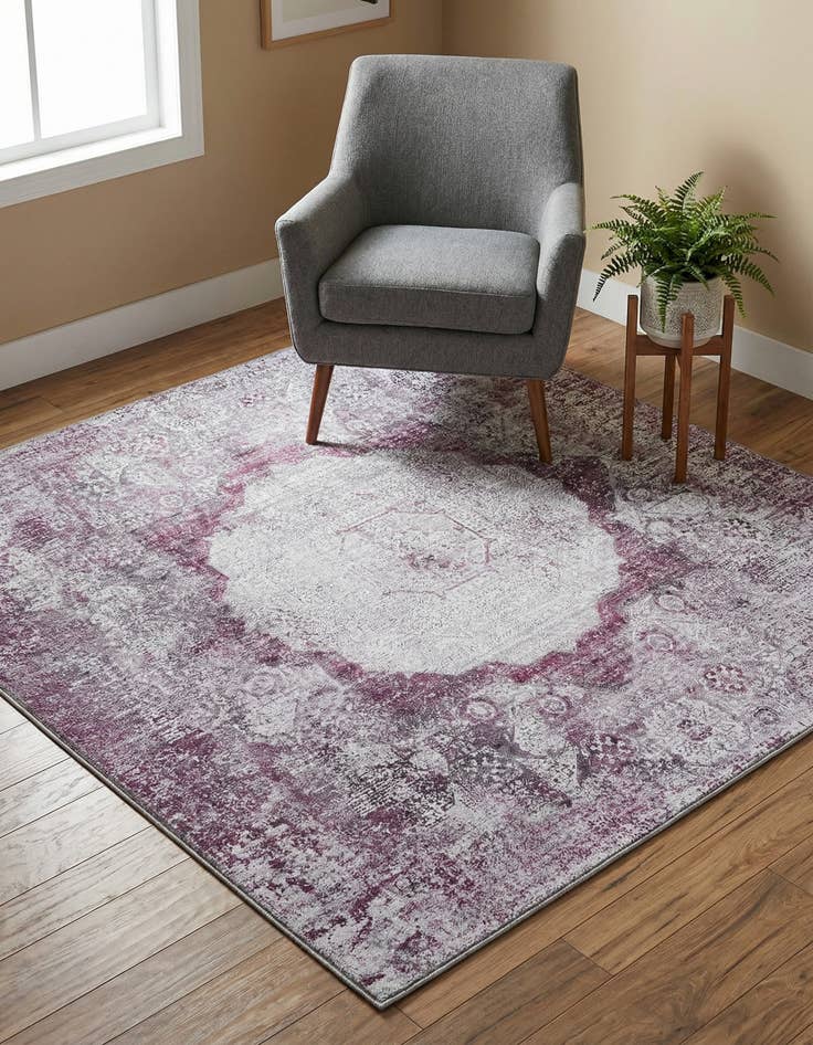 Detail image of 5' x 5' Washable Yara Square Rug