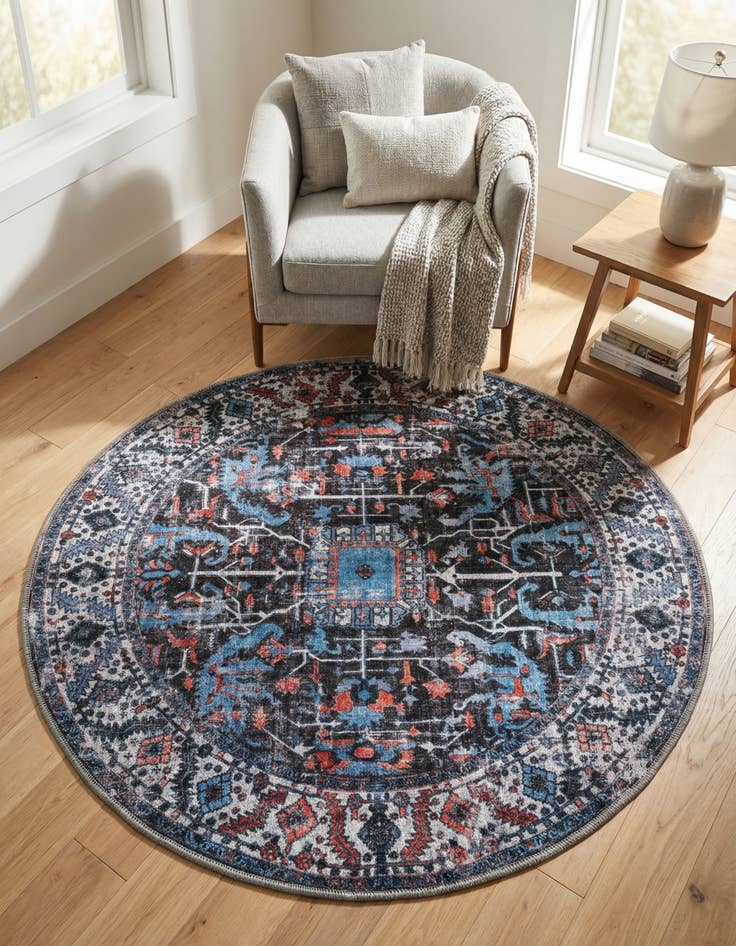 Detail image of 4' x 4' Washable Mangata Round Rug