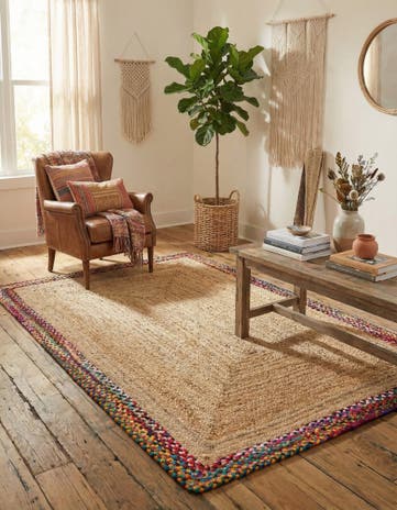 5' 1 x 8' Handmade Braided Jute Rug