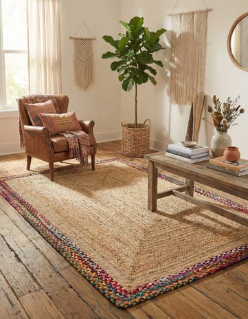 5' 1 x 8' Handmade Braided Jute Rug