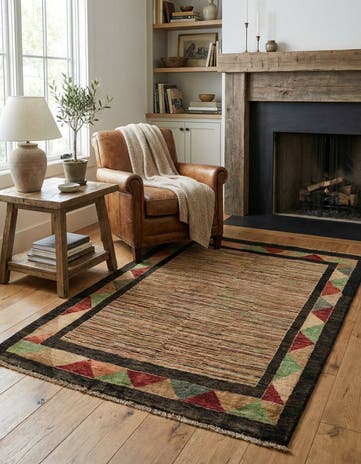 3' 9 x 5' 4 Hand Knotted Modern Ziegler Rug