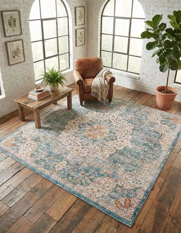 Blue Newport Square Rug