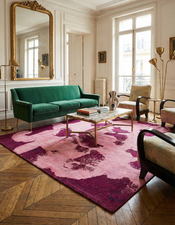 Detail image of 6' 9 x 8' 2 Hand Knotted Ultra Vintage Persian Wool Square Rug