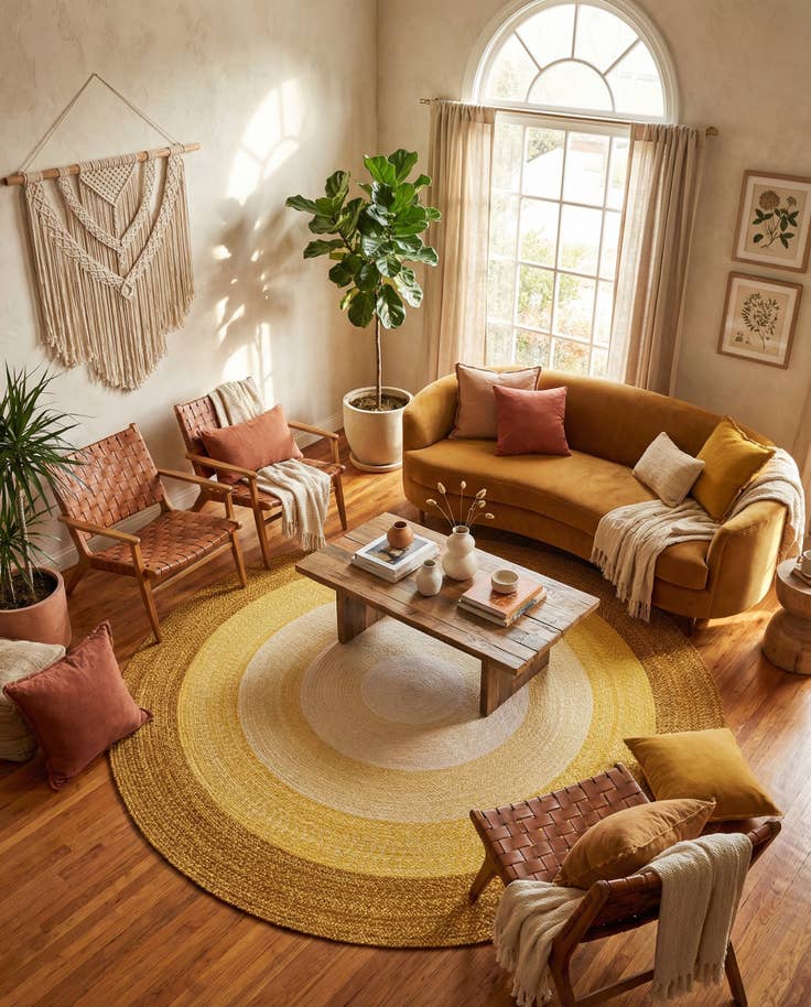 Detail image of 7' 10 x 7' 10 Handmade Hand Braided Wool Round Rug