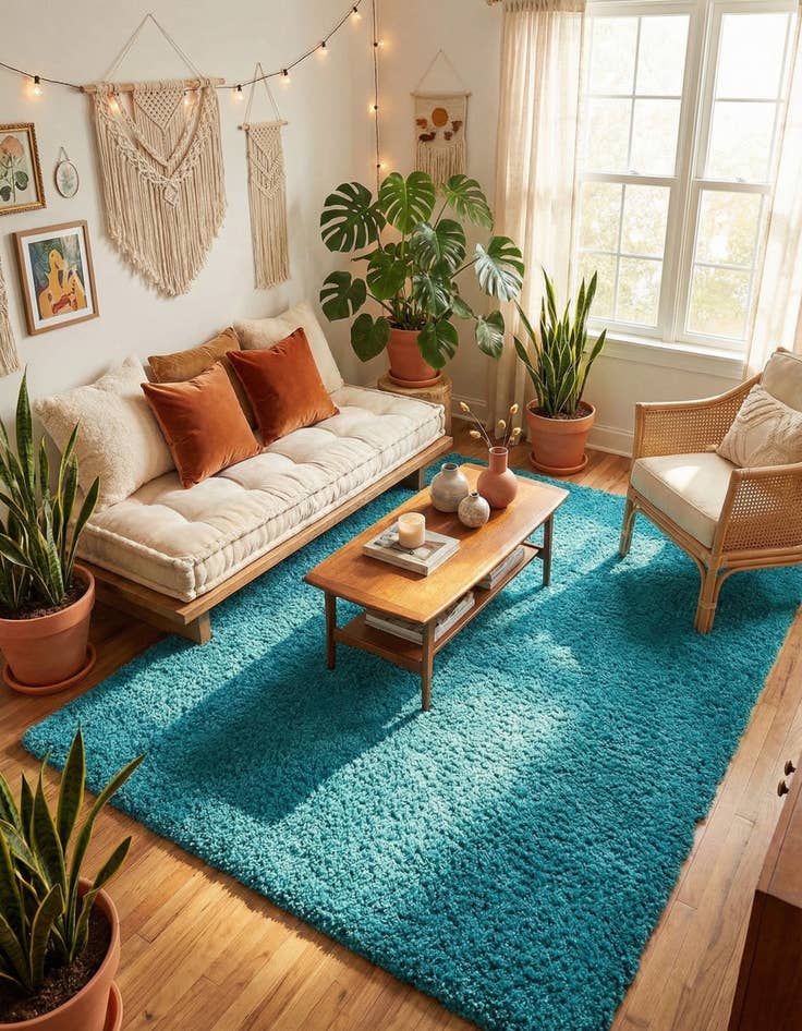 Detail image of  7' 10 x 11' Solid Shag Rug