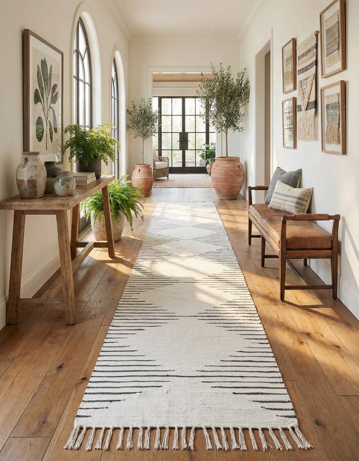 Detail image of 2' 11 x 16' 1  Hand Woven Chindi Cotton Runner Rug