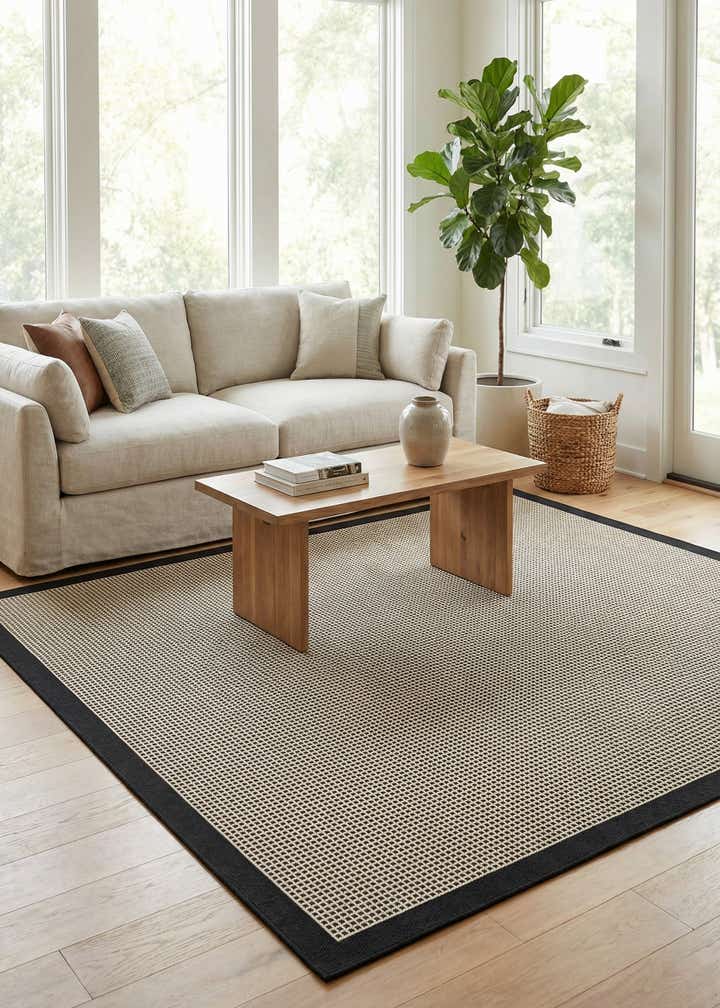 10' x 10' Easy-Clean Border Indoor / Outdoor Square Rug