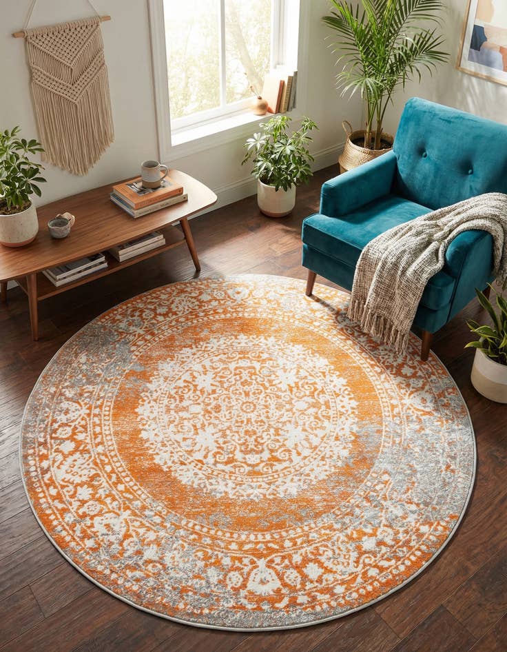 Detail image of 5' 3 x 5' 3 Modern Classical Round Rug
