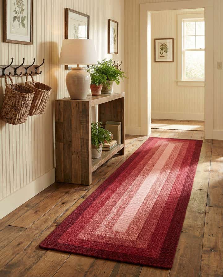 2' 7 x 12' Handmade Hand Braided Wool Runner Rug