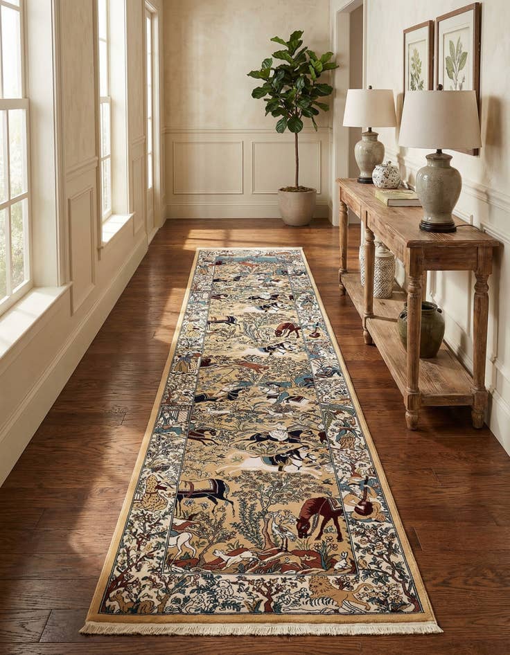 Detail image of 3' x 13' Nain Design Runner Rug