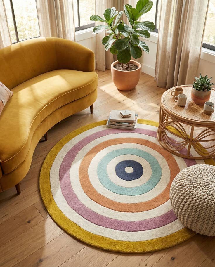 Detail image of 5' 1 x 5' 1 Hand Tufted Wool Round Rug