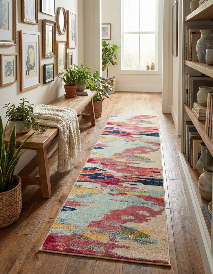 Detail image of 2' x 8' Washable Hyacinth Runner Rug