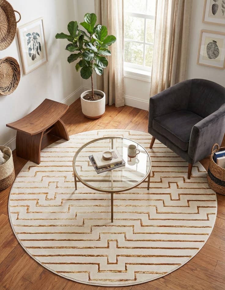 Detail image of 6' x 6' Vogue Geo Round Rug