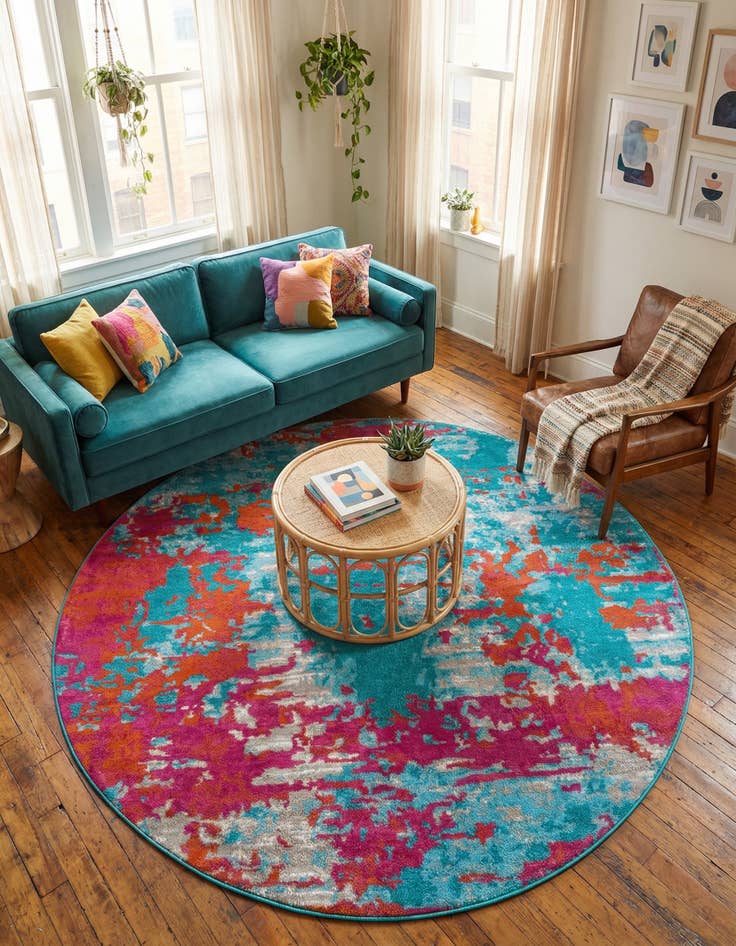 Detail image of 7' x 7' Azalea Round Rug