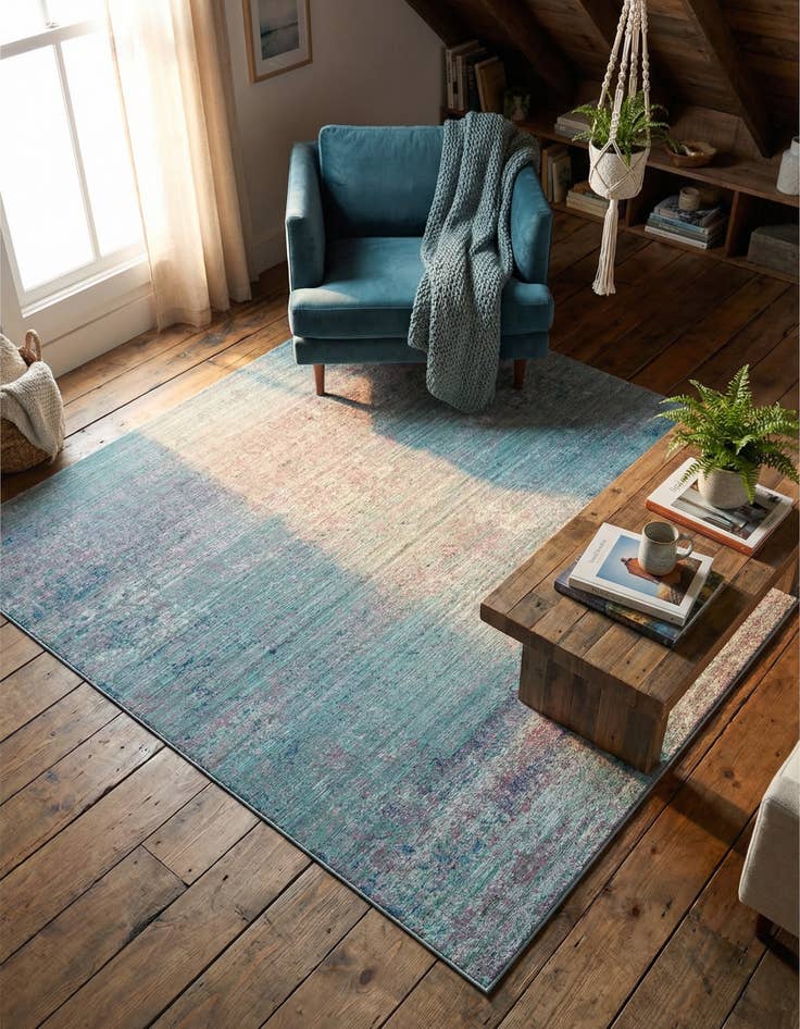 Detail image of 8' x 8' Aqua Square Rug