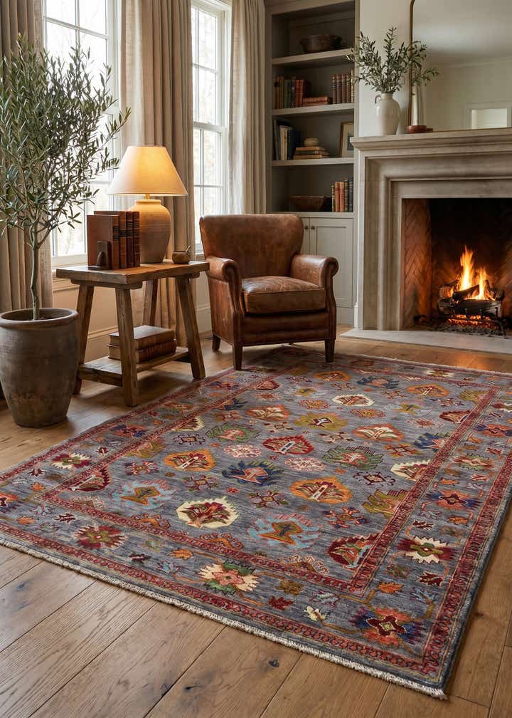 4' x 6' 2 Hand Knotted Ariana Ziegler Rug