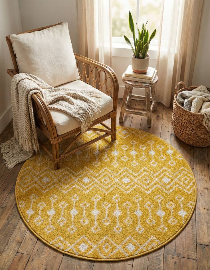 Detail image of 3' 3 x 3' 3 Moroccan Trellis Round Rug