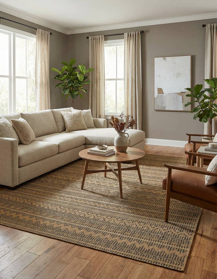 Detail image of 8' x 11' 4  Washable Modern Indoor / Outdoor Rug