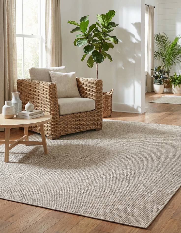 Detail image of 7' 10 x 10' Washable Solid Indoor / Outdoor Rug