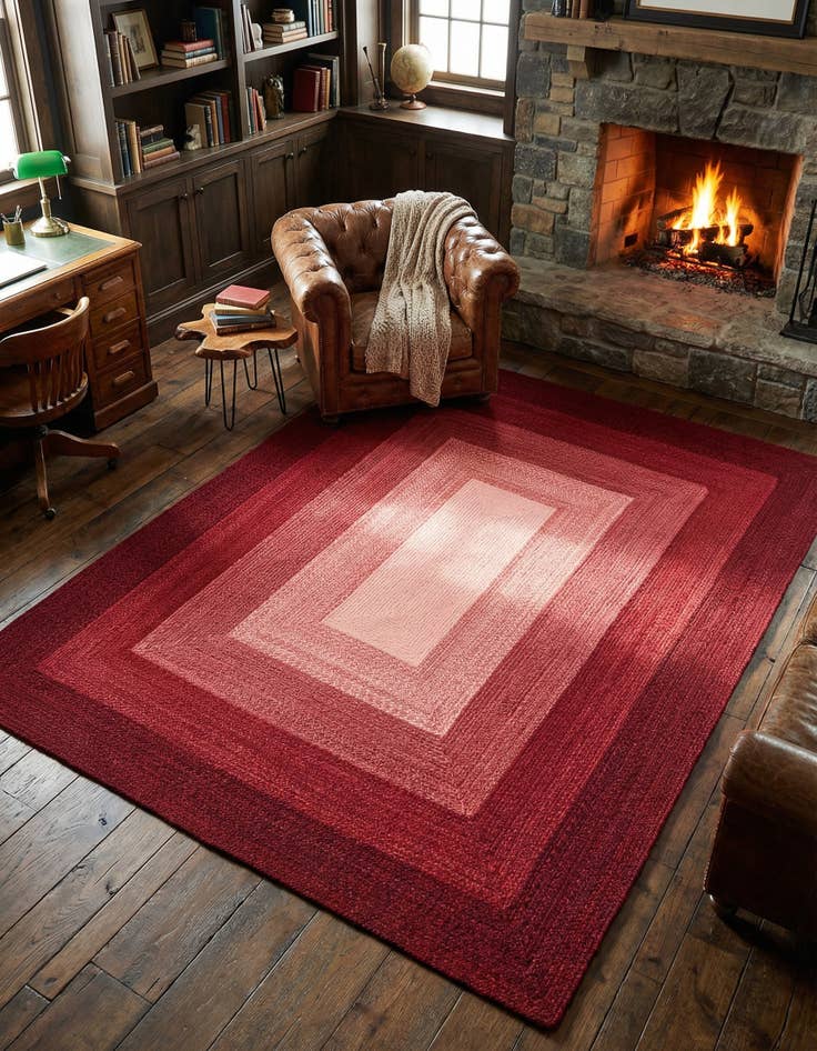 Detail image of 7' 10 x 10' Handmade Hand Braided Wool Rug