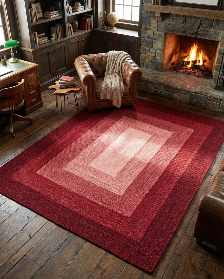 Detail image of 7' 10 x 10' Handmade Hand Braided Wool Rug