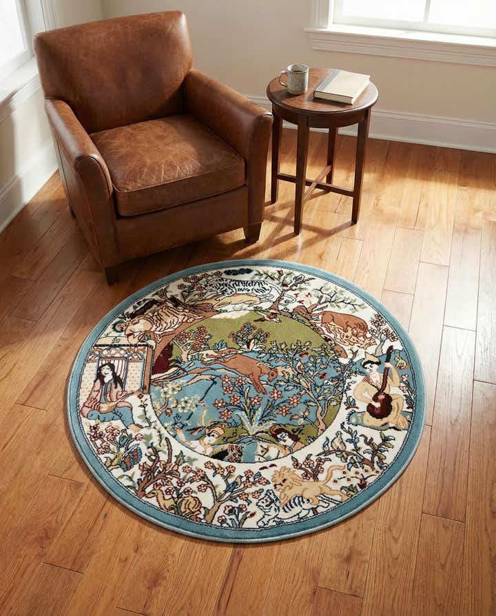 3' x 3' Nain Design Round Rug
