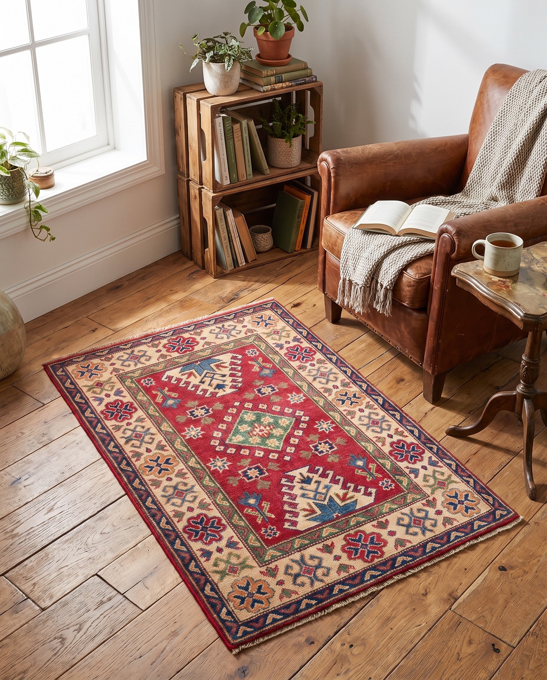 85cm x 130cm Hand Knotted Kazak Rug