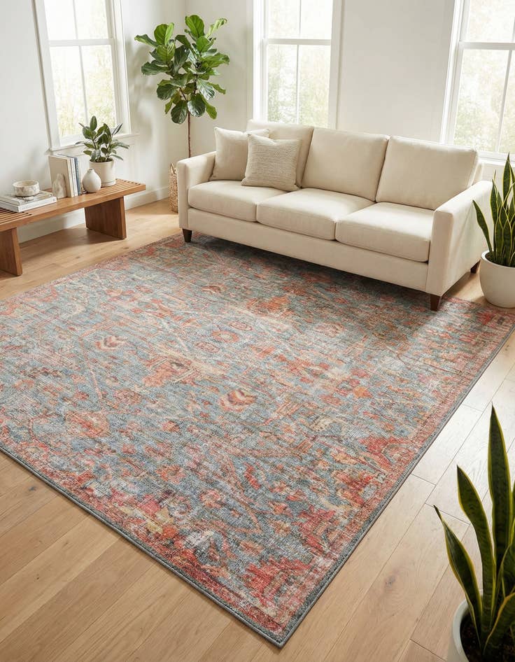 Detail image of 7' 3 x 7' 3  Washable Nostalgia Square Rug