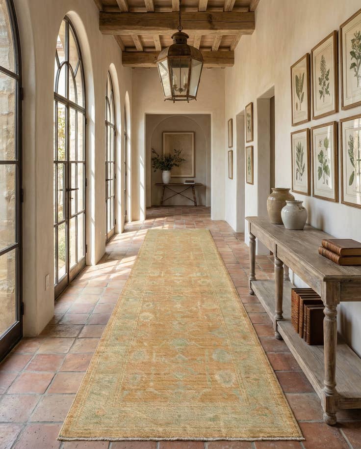 Detail image of 2' 8 x 11' 6 Hand Knotted Oushak Wool Runner Rug