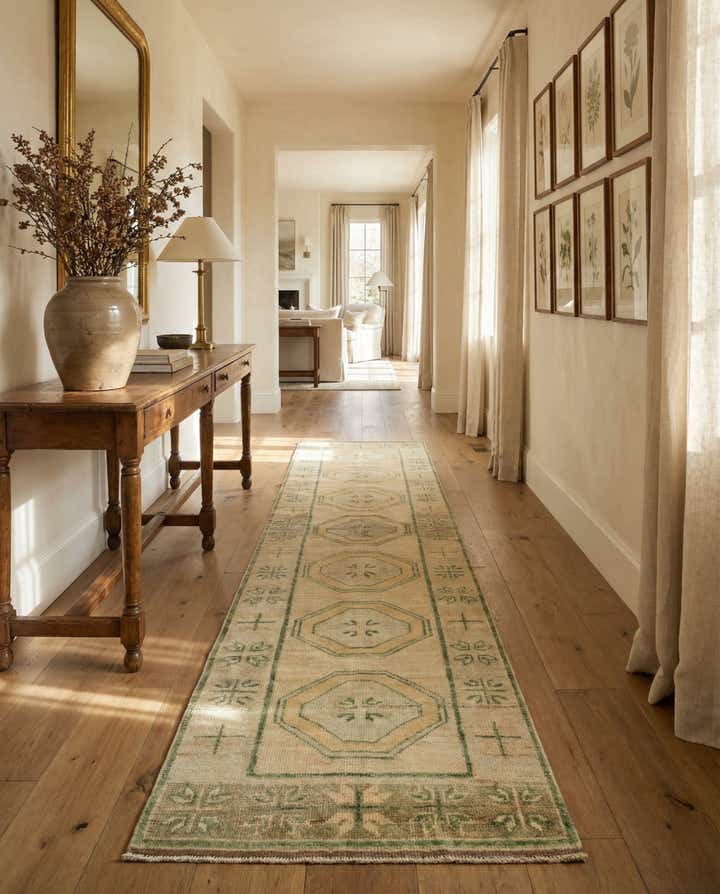 2' 9 x 12' 5 Hand Knotted Oushak Wool Runner Rug