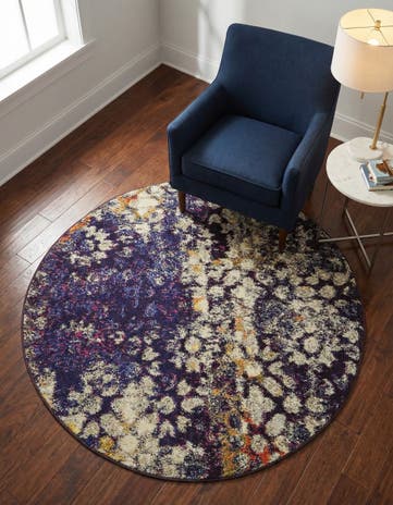4' x 4' Washable Carnevale Round Rug