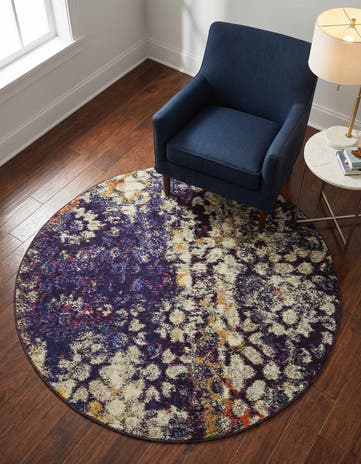 4' x 4' Washable Carnevale Round Rug