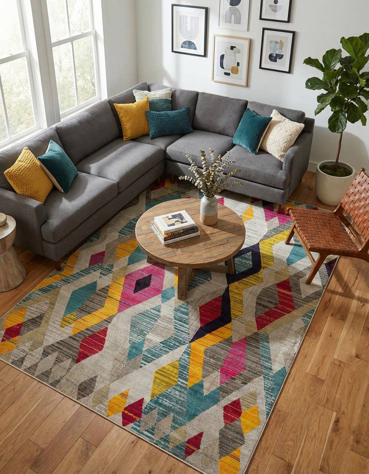 Detail image of 9' x 12' 2  Washable Santa Fe Rug