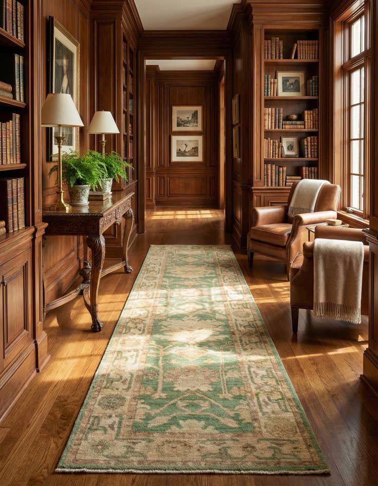 Detail image of 2' 9 x 9' 5 Hand Knotted Oushak Wool Runner Rug