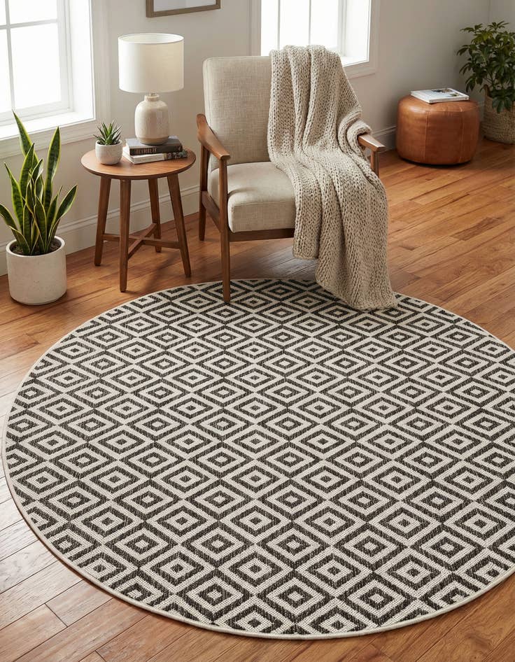 Detail image of 5' 3 x 5' 3 Washable Jill Zarin Costa Rica Indoor / Outdoor Round Rug