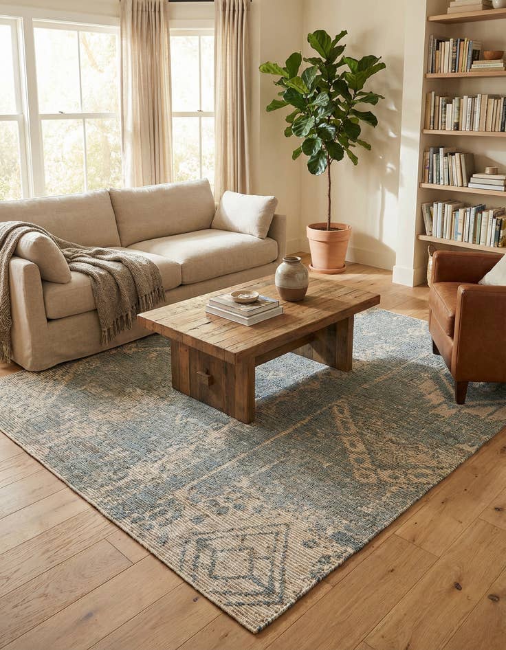 Detail image of 7' 10 x 7' 10  Hand Woven Chenille Jute Square Rug