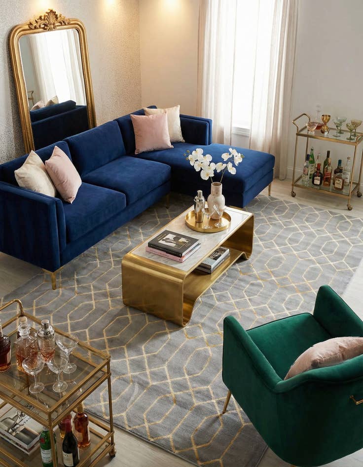 Detail image of 9' x 12'  Marilyn Monroe&trade; Glam Trellis Rug