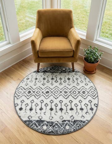 3' x 3' Moroccan Trellis Round Rug