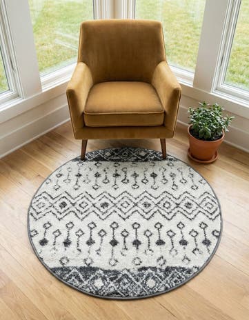 3' x 3' Moroccan Trellis Round Rug