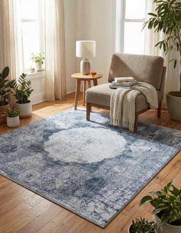 5' x 5' Washable Yara Square Rug