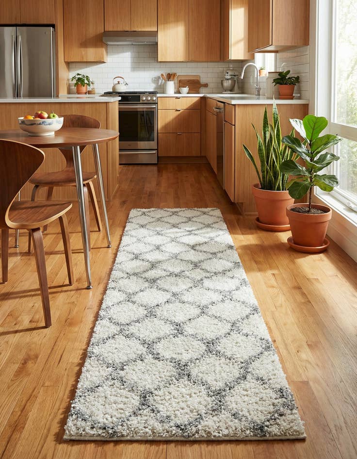 Detail image of 2' x 8' Trellis Shag Runner Rug