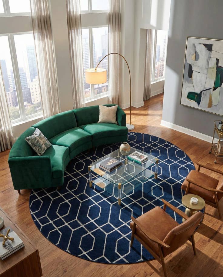 Detail image of 7' 10 x 10' Marilyn Monroe™ Glam Trellis Oval Rug