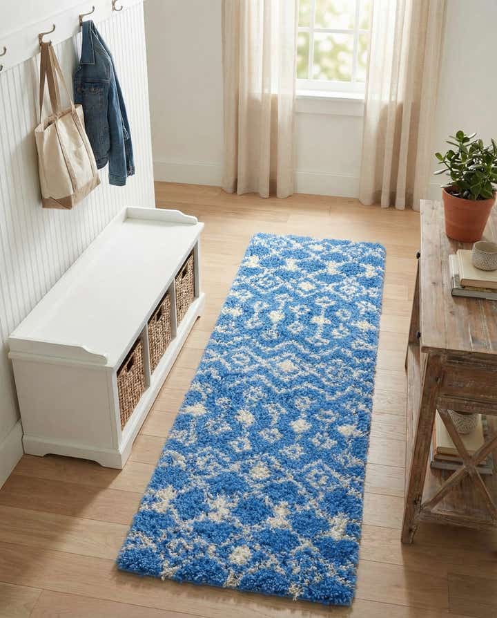 2' x 6' Moroccan Trellis Shag Runner Rug