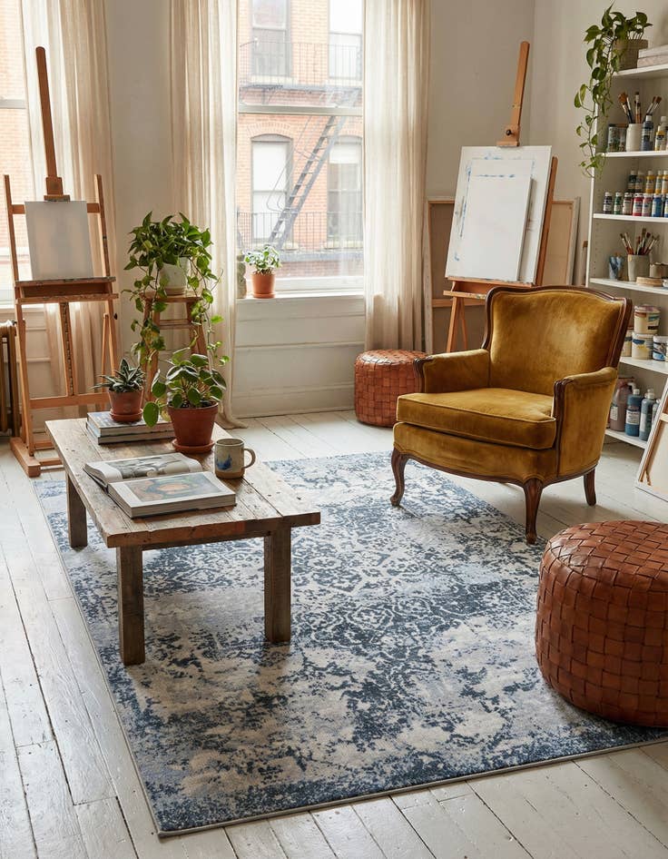 Detail image of 5' 3 x 8' Kamala Washable Rug