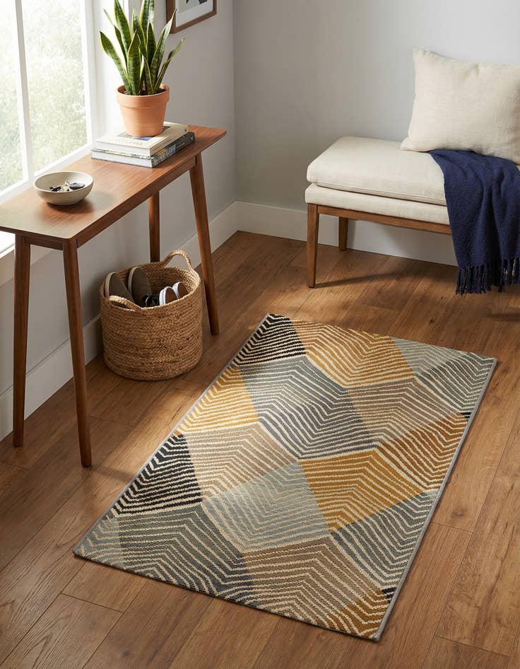 Detail image of 2' x 3' Washable Modern Indoor / Outdoor Rug