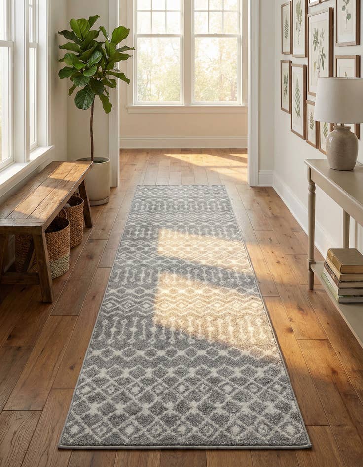 Detail image of 2' 7 x 10' Moroccan Trellis Runner Rug