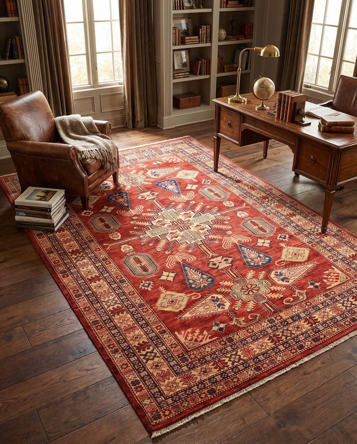 Detailansicht von 175cm x 240cm Handgeknüpft Kazak Orientalisch Teppich