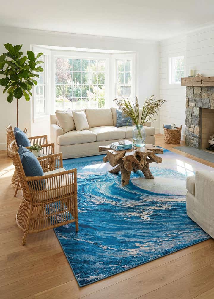 10' x 10' Easy-Clean Modern Indoor / Outdoor Square Rug