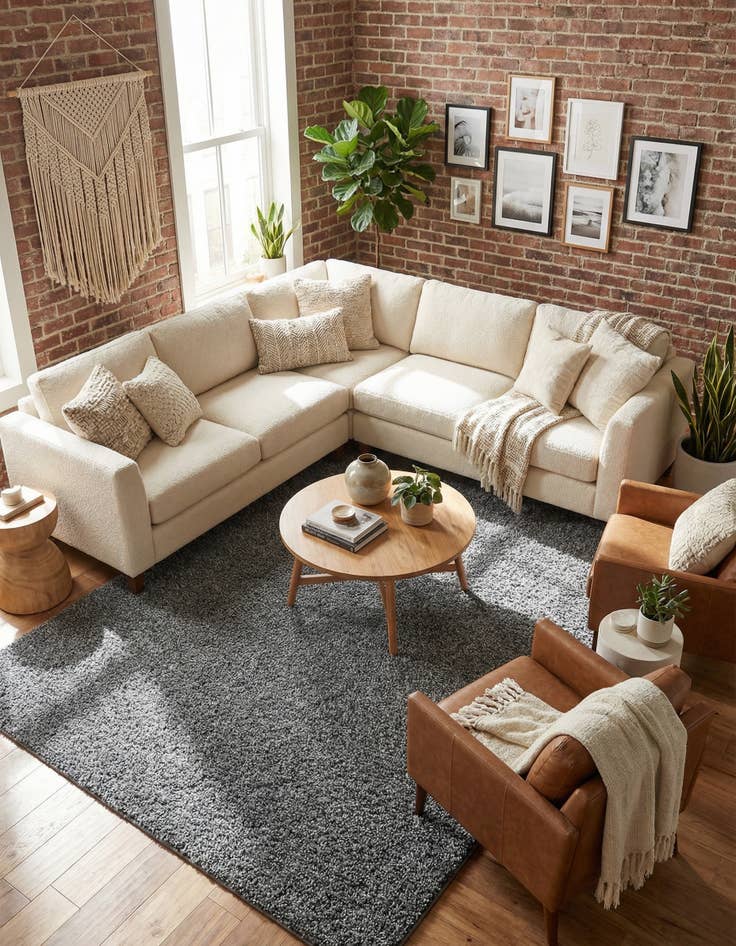 Detail image of 5' x 8' Soft Solid Shag Rug